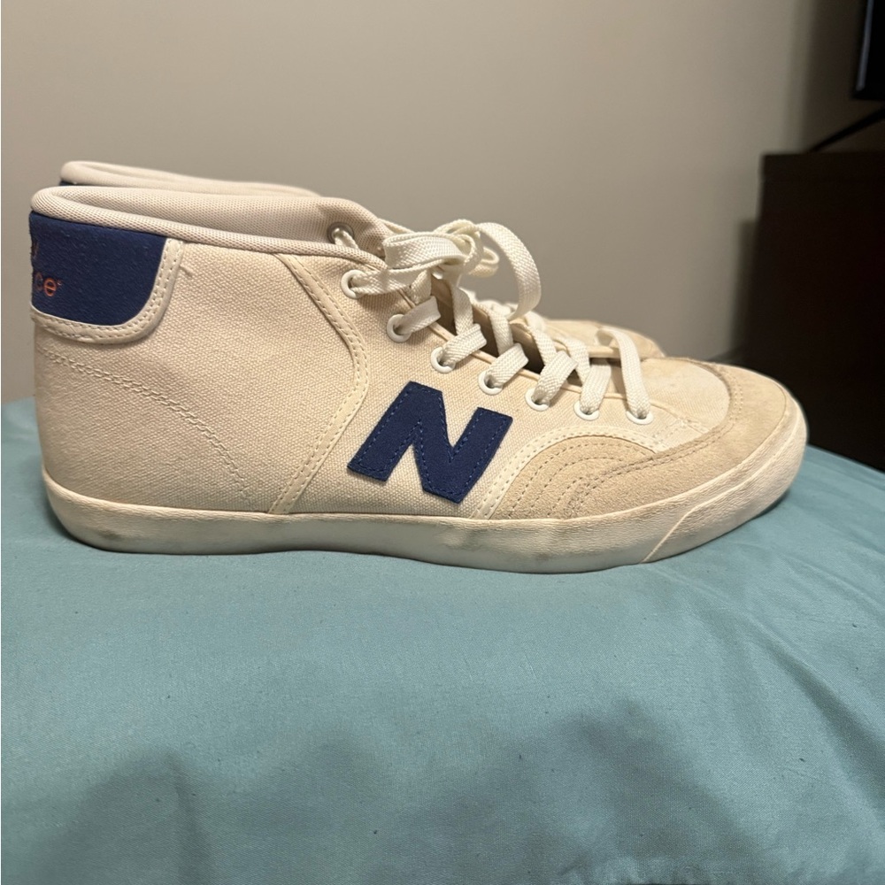 New Balance Cream and Blue High-Tops